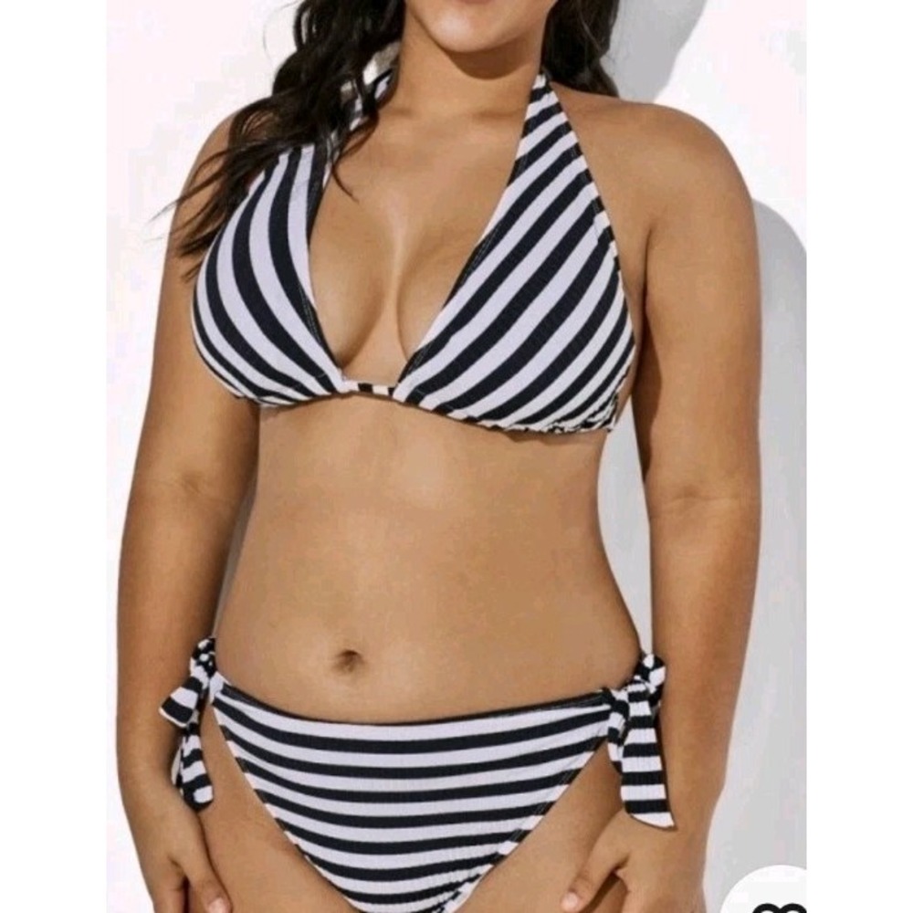NWT New Womens Meet Curve Bikini Swimsuit Side Tie Bottoms Halter Top 2XL